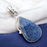 Dumortierite Blue Quartz Solid 925 Sterling Silver Pendant