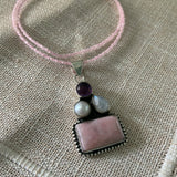 Pink Opal Solid 925 Sterling Silver Pendant Necklace