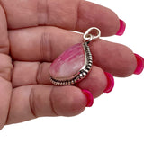 Pink Rainbow Moonstone Solid 925 Sterling Silver Pendant