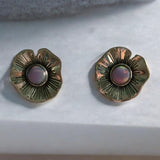 Aurora Opal Solid 925 Sterling Silver Post Earrings