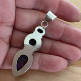 Kingman Purple Turquoise Solid 925 Sterling Silver Pendant