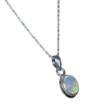 Faceted Ethiopian Opal Solid 925 Sterling Silver Pendant Necklace