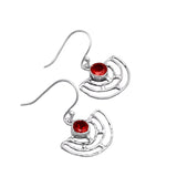 Garnet Solid 925 Sterling Silver Earrings