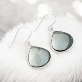 Hematite Solid 925 Sterling Silver Earrings