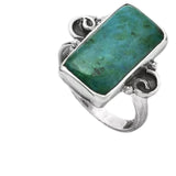 Azurite Chrysocolla Solid 925 Sterling Silver Ring 7