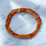 4 mm Carnelian 20”  Beaded Necklace