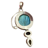 Blue Flash Labradorite Solid 925 Sterling Silver Pendant