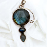 Blue Flash Labradorite Solid 925 Sterling Silver Pendant