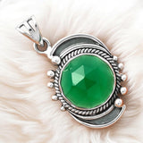 Green Onyx Solid 925 Sterling Silver Pendant