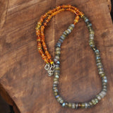 Labradorite & Carnelian Beaded Necklace