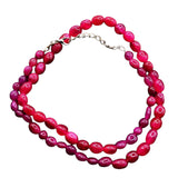 Pink Ruby beaded Necklace