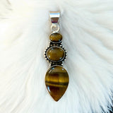 Tigers Eye Solid 925 Sterling Silver Pendant