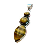 Tigers Eye Solid 925 Sterling Silver Pendant