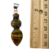 Tigers Eye Solid 925 Sterling Silver Pendant