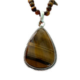 Tigers Eye Solid 925 Sterling Silver Pendant Necklace