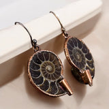 Ammonite Copper Earrings