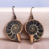 Ammonite Copper Earrings