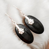 Black Agate Solid 925 Sterling Silver Earrings