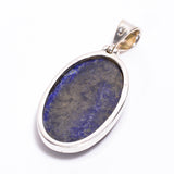 Lapis Lazuli Oval Ethnic Handmade Jewelry 925 Sterling Silver Pendant 1.9" N-59