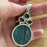 Solid 925 Sterling Silver Labradorite Pendant