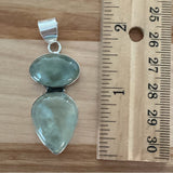 Solid 925 Sterling Silver Prehnite Pendant