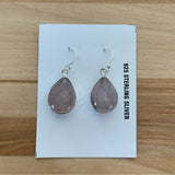 Rose Quartz Solid 925 Sterling Silver Earrings