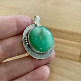 Chrysoprase Solid 925 Sterling Silver Pendant