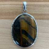 Tigers Eye Solid 925 Sterling Silver Pendant