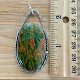 Unakite Solid 925 Sterling Silver Pendant