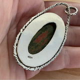 Unakite Solid 925 Sterling Silver Pendant