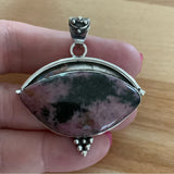 Rhodonite Solid 925 Sterling Silver Pendant